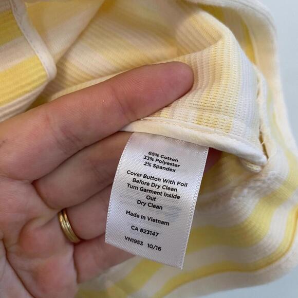 TALBOTS white yellow stripe blazer sz 14P - Picture 2 of 5